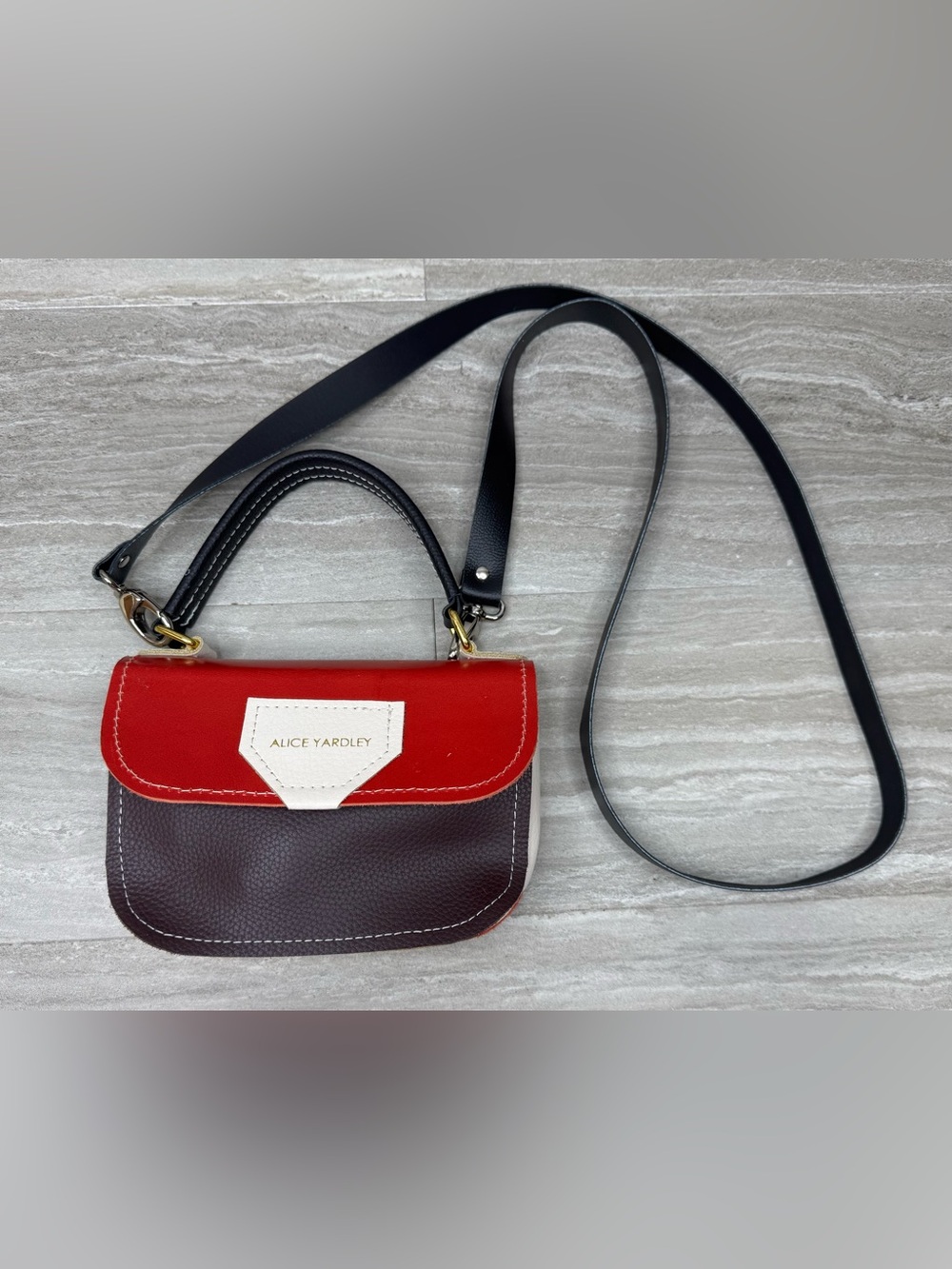 Alice Yardley Color Block Leather Crossbody Mini Bag